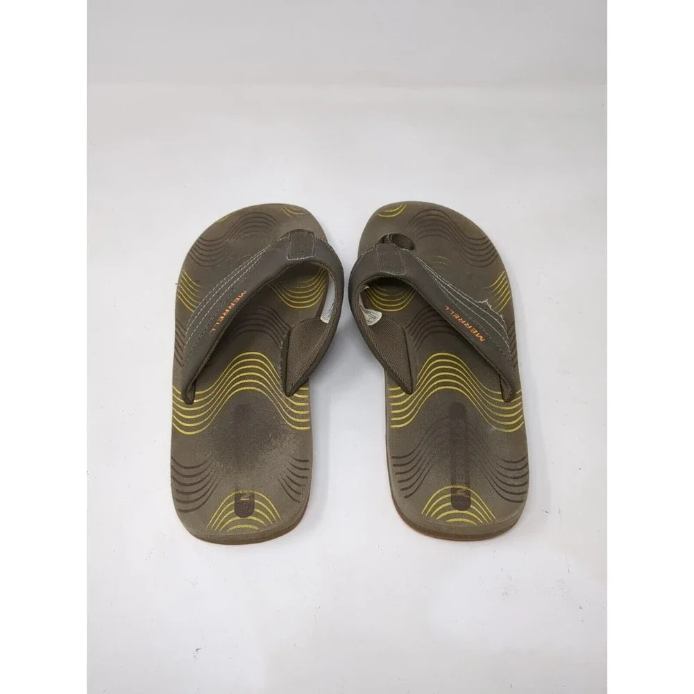 Merrell Flip Flop Sandals Thong Mens Size 7 Brown‎ Bungee Cord